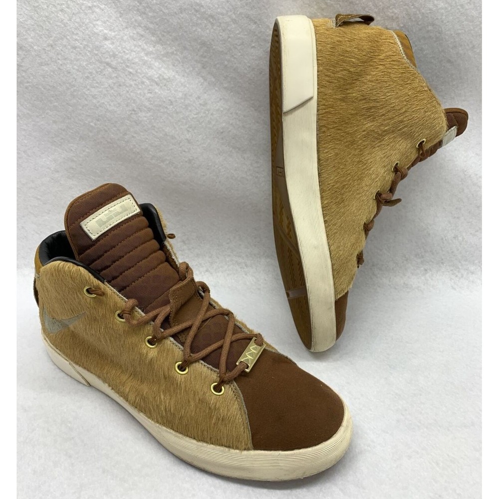 Nike 716418 Brown Fur Men's Lebron XII NSW Lions Mane Lifestyle QS Size US 9